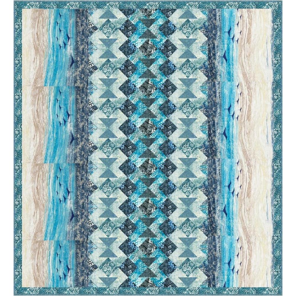 Boardwalk Dreams Ripples in the Sand Deep Ocean Quilt Kit