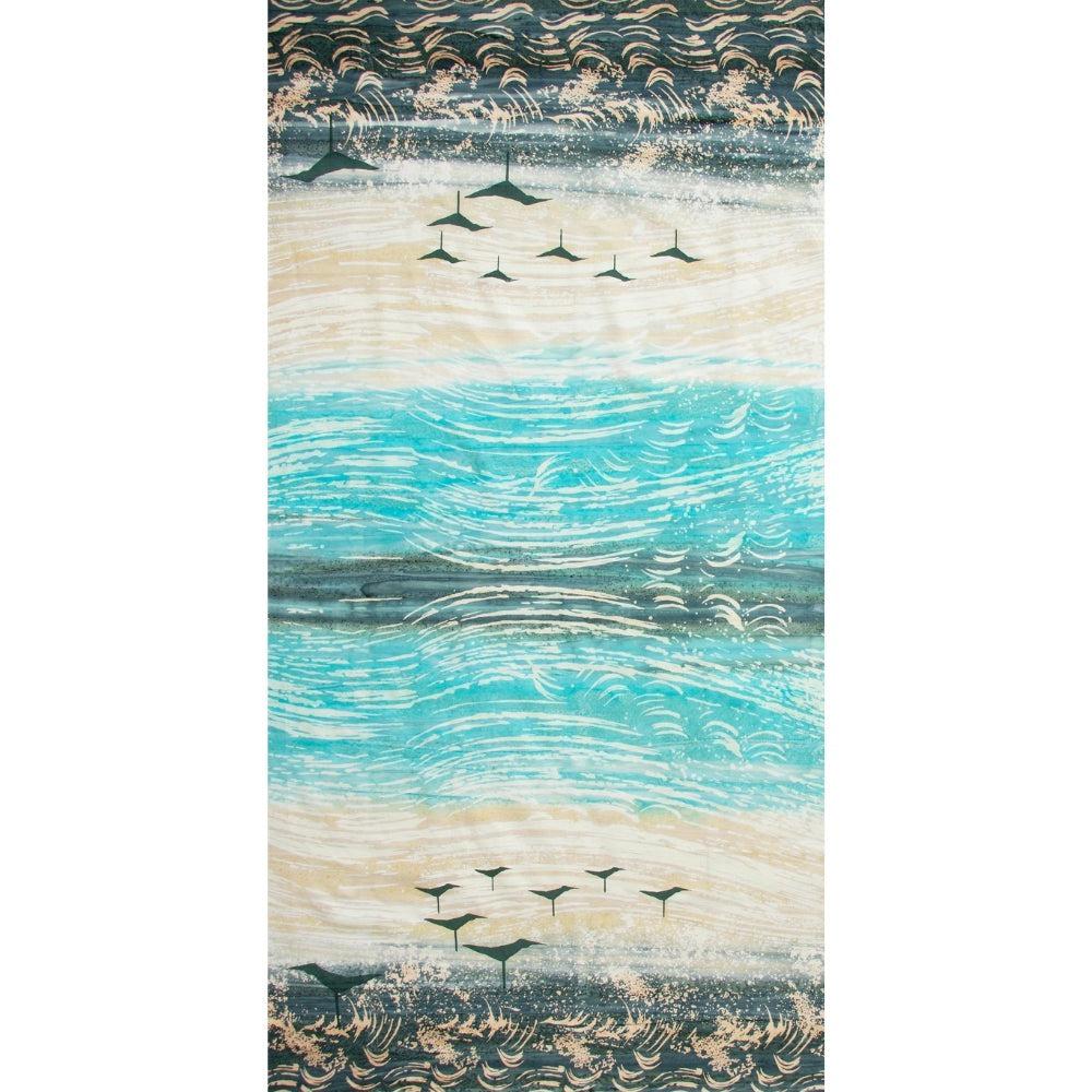 Boardwalk Dreams Sea Glass Sand Pipers Batik Fabric