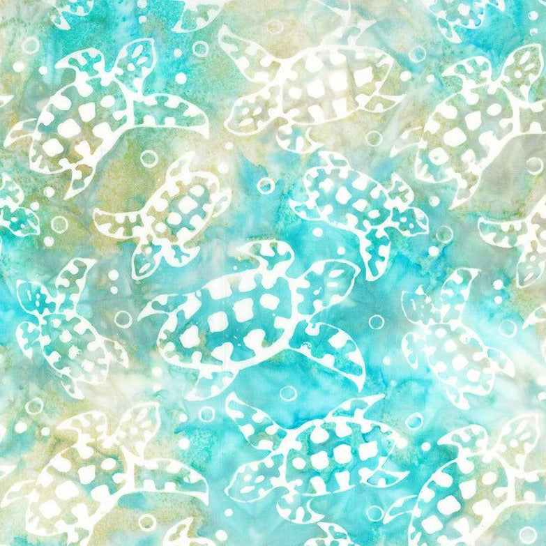 Boardwalk Dreams Sea Glass Turtles Batik Fabric-Northcott Fabrics-My Favorite Quilt Store