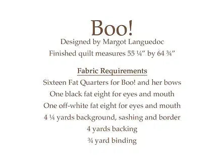 Boo! Quilt Pattern-The Pattern Basket-My Favorite Quilt Store
