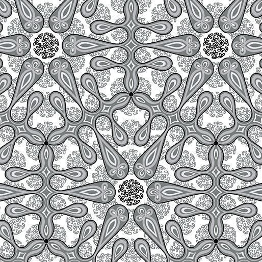 Botanica Gray Medallion Fabric-Benartex Fabrics-My Favorite Quilt Store