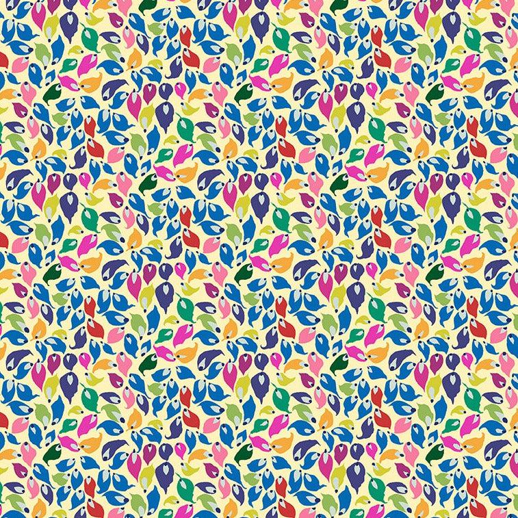 Botanica Macadamia Summer Leaves Fabric-Windham Fabrics-My Favorite Quilt Store