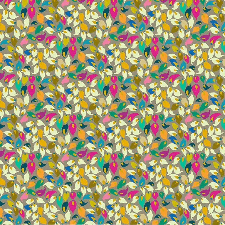 Botanica Mushroom Summer Leaves Fabric-Windham Fabrics-My Favorite Quilt Store