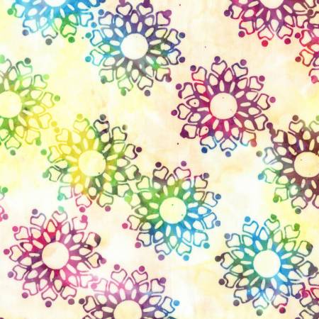 Breezy Brights Rainbow Medallion Batik Fabric