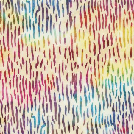 Breezy Brights Rainbow Zebra Stripes Batik Fabric