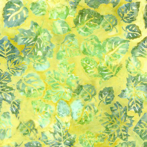 Breezy Green Chartreuse Leaf Pile Batik Fabric-Island Batik-My Favorite Quilt Store