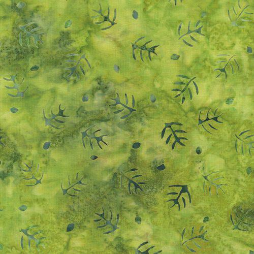 Breezy Green Lemongrass Twigs Batik Fabric-Island Batik-My Favorite Quilt Store