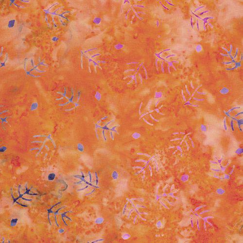 Breezy Orange Marmalade Twigs Batik Fabric