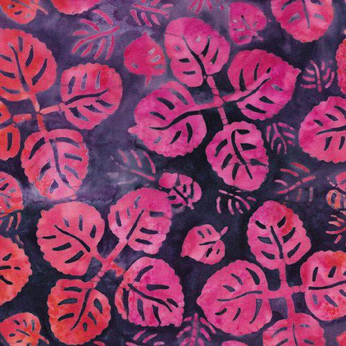 Breezy Purple Merlot Leaf Spinners Batik Fabric