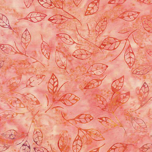 Breezy Red Shell Falling Leaves Batik Fabric-Island Batik-My Favorite Quilt Store