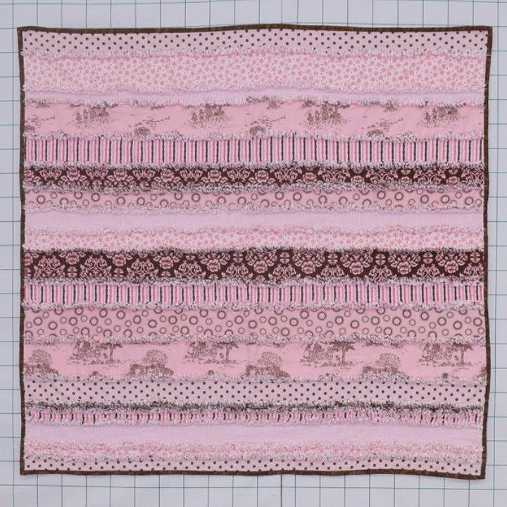 Brown and Pink Baby Rag Quilt - Fully Finished Quilt-My Favorite Quilt Store-My Favorite Quilt Store