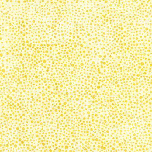 Buds and Blooms Yellow Parchment Dot Batik Fabric