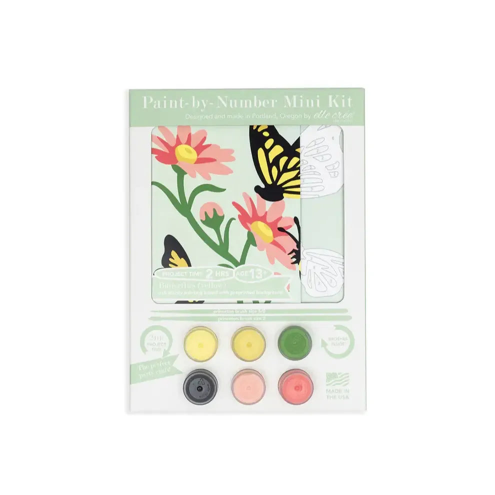 Butterflies Yellow Mini Paint By Number Kit