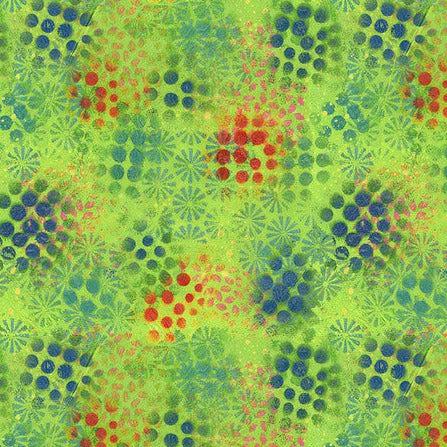 Butterfly Fields Lime Spotty Fabric