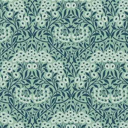 Buttermere Michaelmas Daisy Mint Fabric-Free Spirit Fabrics-My Favorite Quilt Store