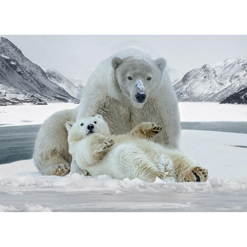 Call of the Wild White Polar Bears 31 1/2" Digital Print Panel