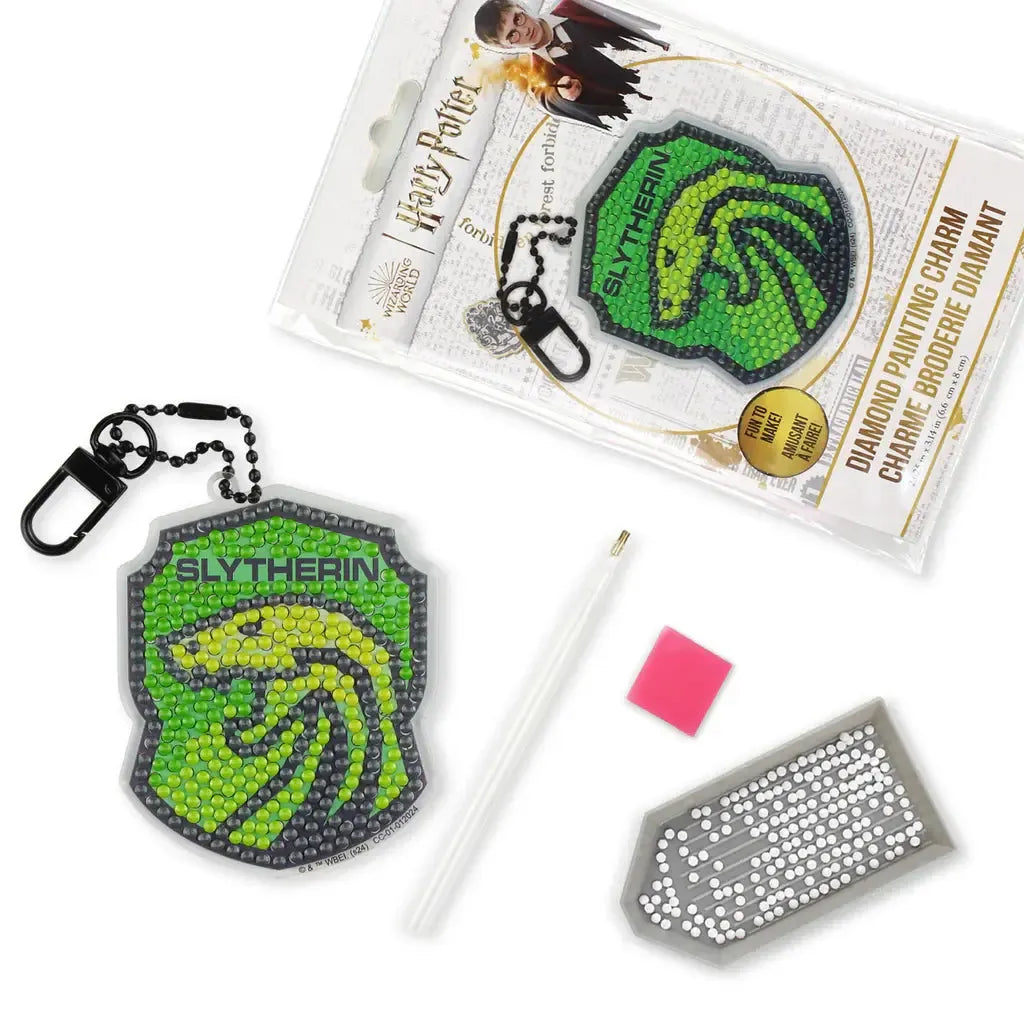 Camelot Dots Harry Potter Slytherin Crest Diamond Painting Key Chain Kit-Camelot Fabrics-My Favorite Quilt Store