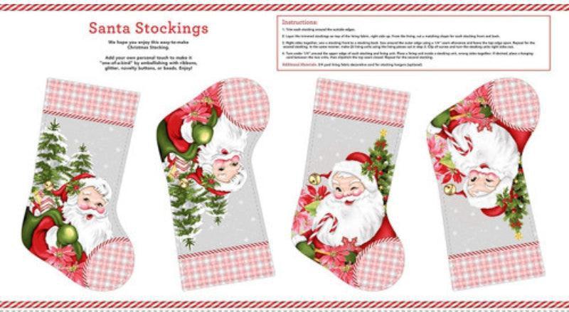 Candy Cane Lane Pink Stocking Panel 24"-Studio e Fabrics-My Favorite Quilt Store