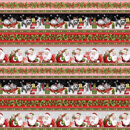 Candy Cane Lane Red Christmas Stripe Fabric