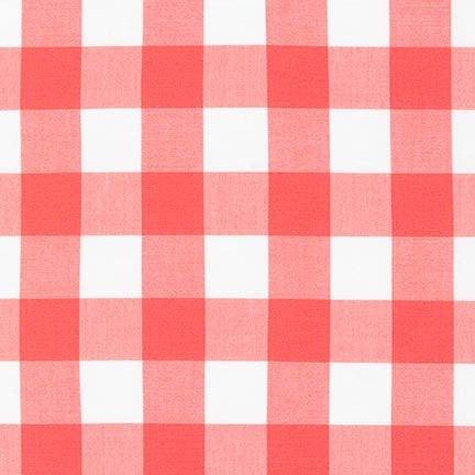 Carolina Gingham 1 inch Coral Check Fabric