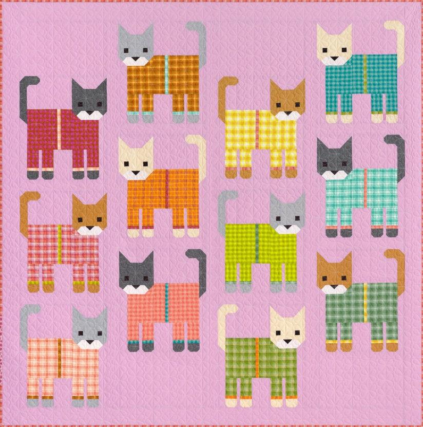 Cats in Pajamas Quilt Kit-Robert Kaufman-My Favorite Quilt Store