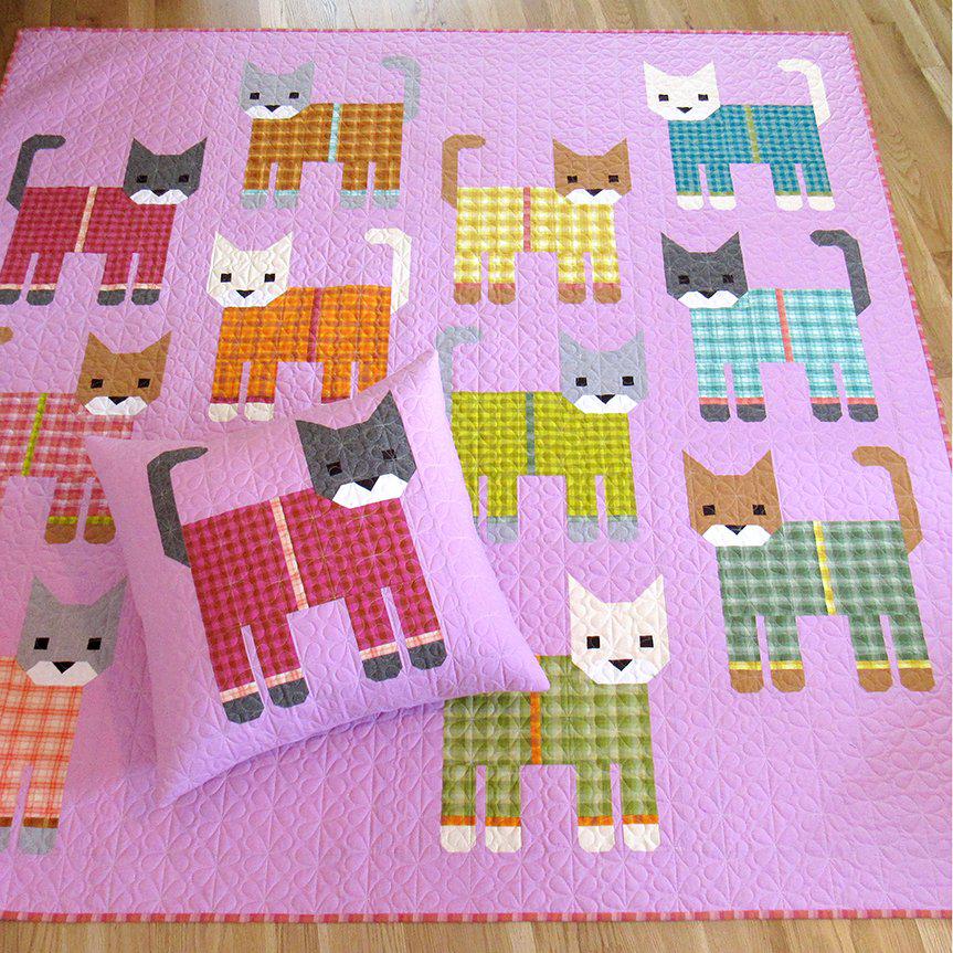 Cats in Pajamas Quilt Kit-Robert Kaufman-My Favorite Quilt Store