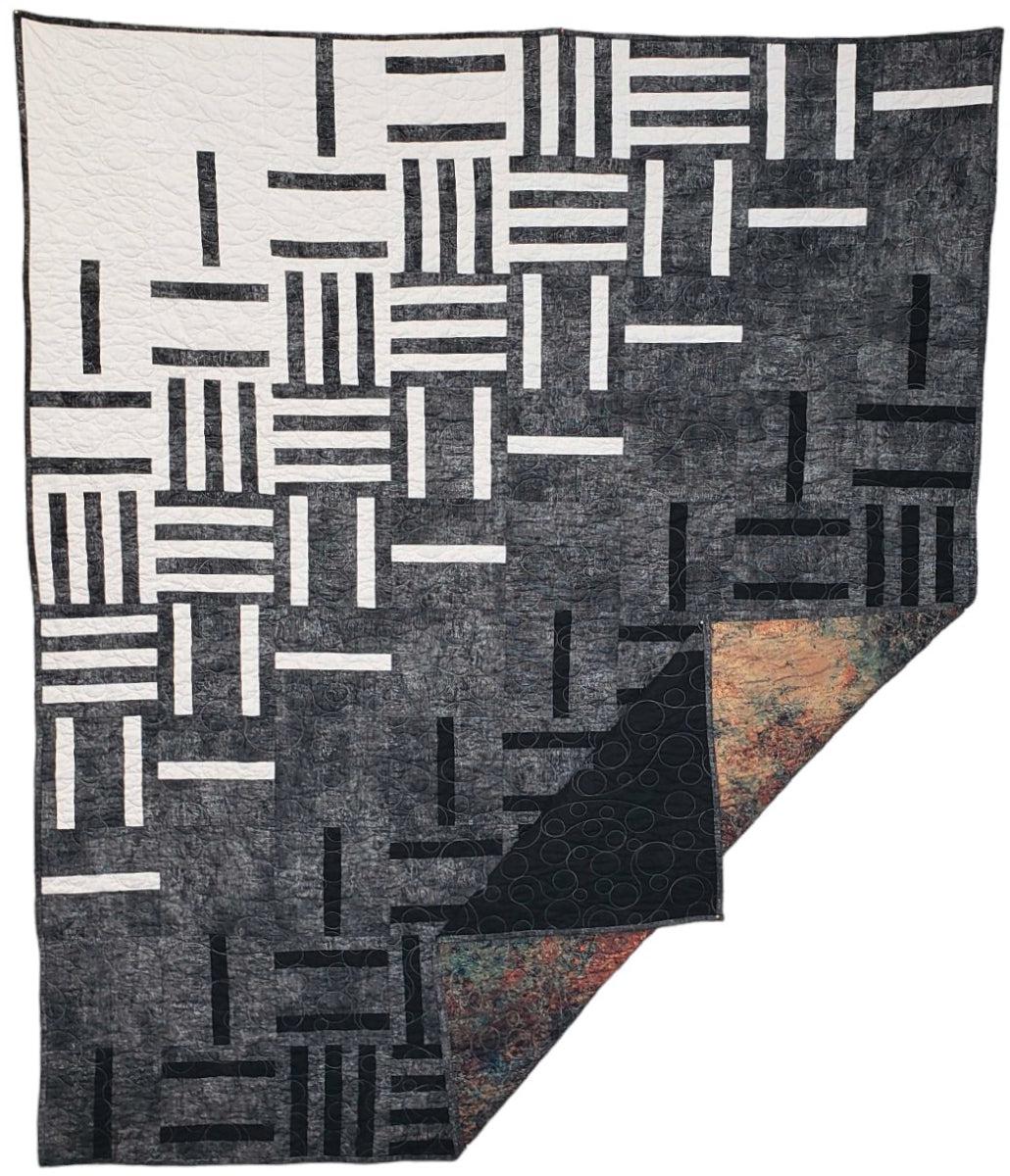 Chalk and Charcoal Monochromatic Intertwine Quilt Kit-Robert Kaufman-My Favorite Quilt Store