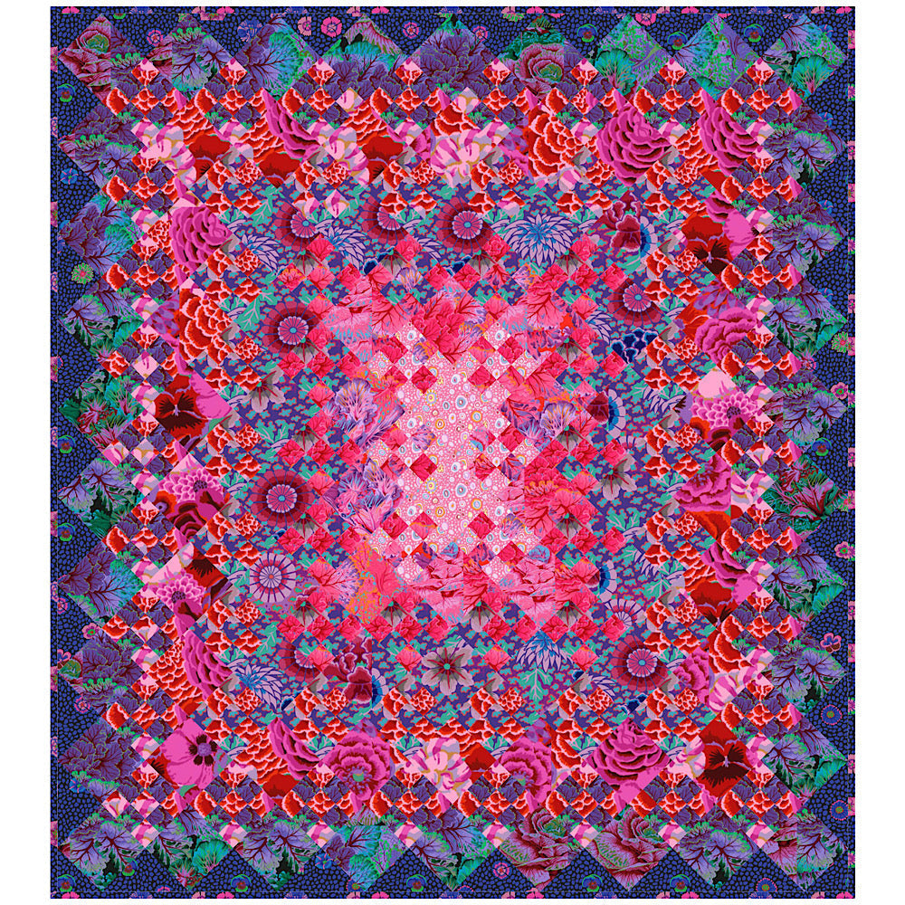Charming Blooms Kaffe Bekah Throw Quilt Kit-Free Spirit Fabrics-My Favorite Quilt Store