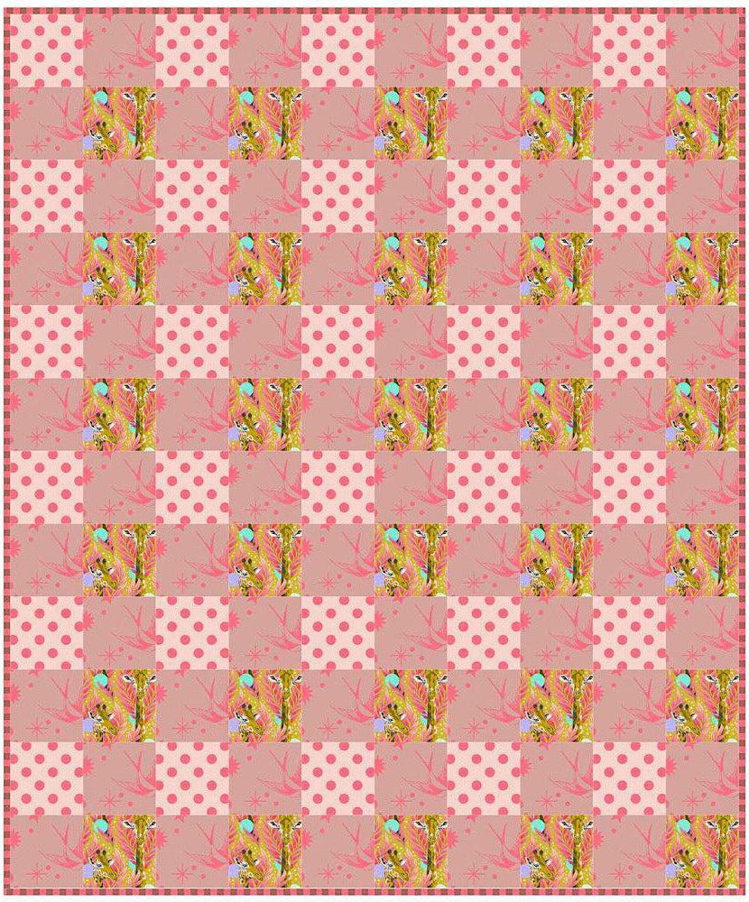 Check Me Out !- Buffalo Check Everglow Nova Giraffe Quilt Kit-Free Spirit Fabrics-My Favorite Quilt Store