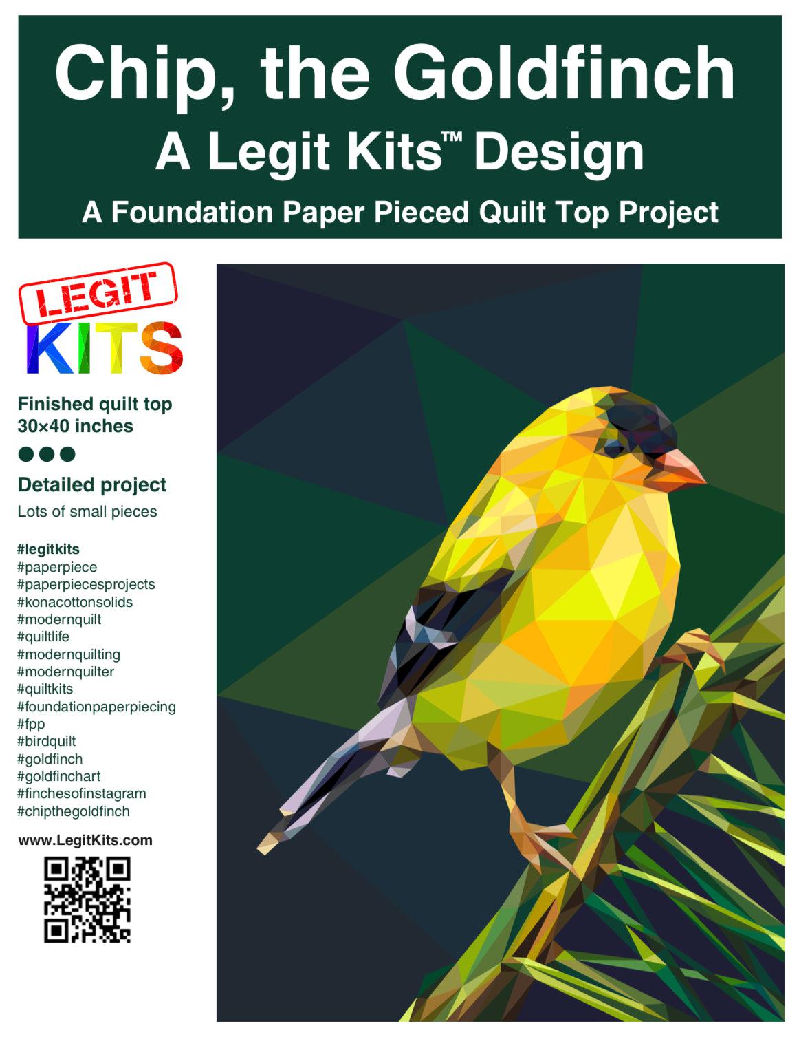 Chip the Goldfinch Pattern-Legit Kits-My Favorite Quilt Store