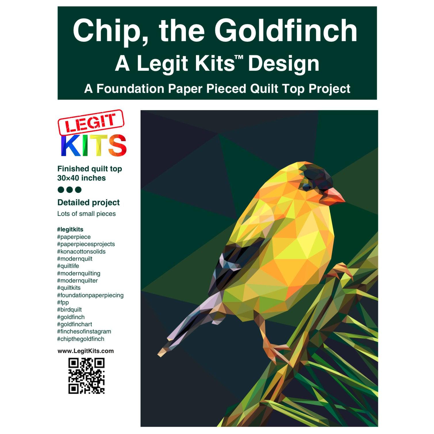 Chip the Goldfinch Pattern-Legit Kits-My Favorite Quilt Store