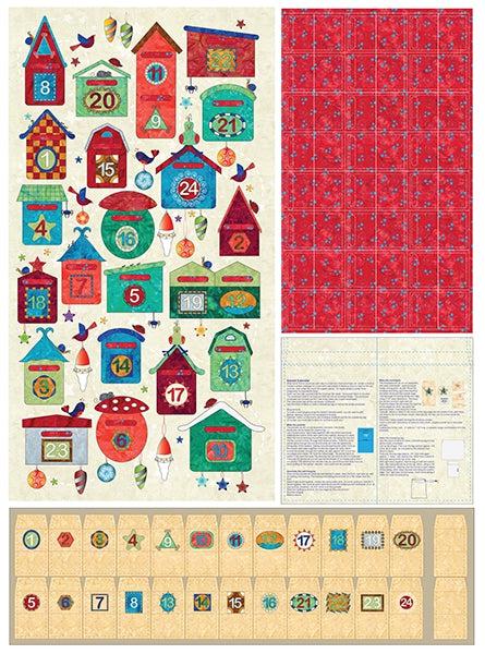 Christmas Post Advent Calendar 56 1/2" Panel-Hoffman Fabrics-My Favorite Quilt Store