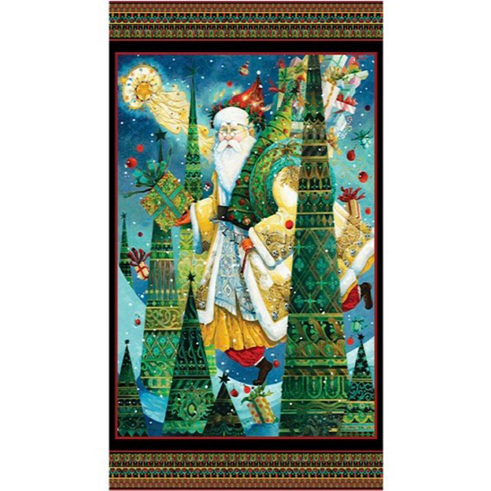 Christmas Spirit Black Multi 24" Panel-Benartex Fabrics-My Favorite Quilt Store