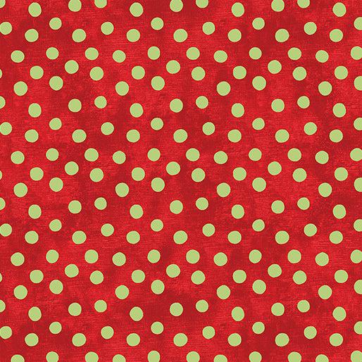 Christmas Spirit Red Celery Dot Splendor Fabric
