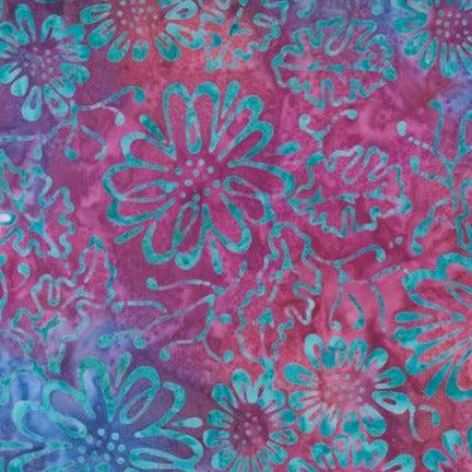 Chroma Batiks Amethyst Floral Batik Fabric