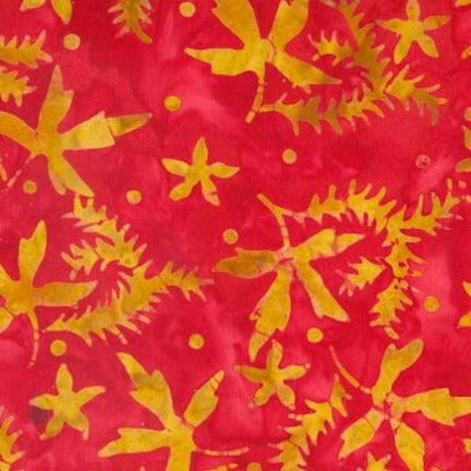 Chroma Batiks  Cherry Falling Leaves Batik Fabric