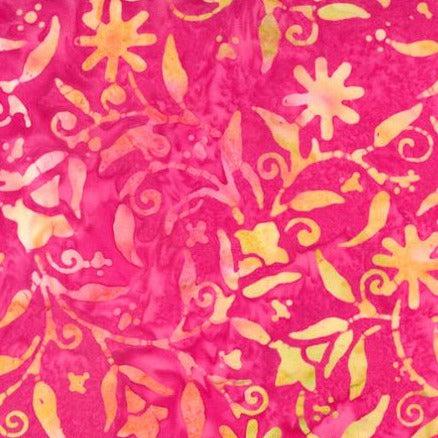 Chroma Batiks Fuchsia Floral Batik Fabric-Moda Fabrics-My Favorite Quilt Store