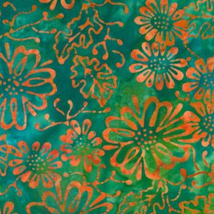 Chroma Batiks Lagoon Daisies Batik Fabric-Moda Fabrics-My Favorite Quilt Store