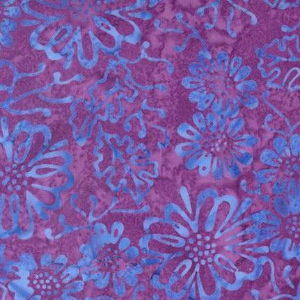 Chroma Batiks Plum Daisies Batik Fabric-Moda Fabrics-My Favorite Quilt Store