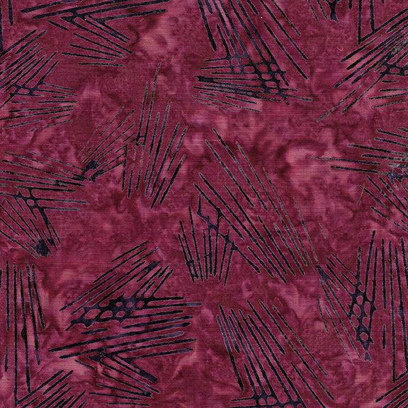 Chromatic Pink Sangria Lines Batik Fabric