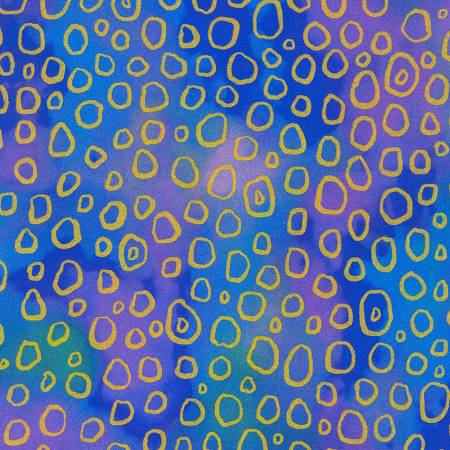 Chromaticity Celestial Circles Metallic Fabric – End of Bolt – 18″ × 44/45″-Robert Kaufman-My Favorite Quilt Store