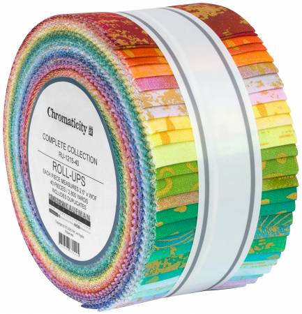 Chromaticity Metallic 2 1/2" Jelly Roll-Robert Kaufman-My Favorite Quilt Store