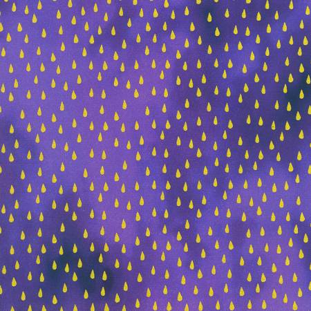 Chromaticity Violet Raindrops Metallic Fabric-Robert Kaufman-My Favorite Quilt Store