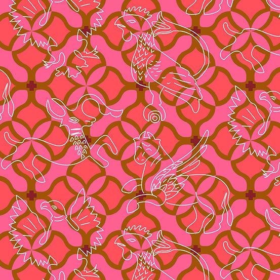 Chrysanthemum Penny Folk Fabric-Andover-My Favorite Quilt Store