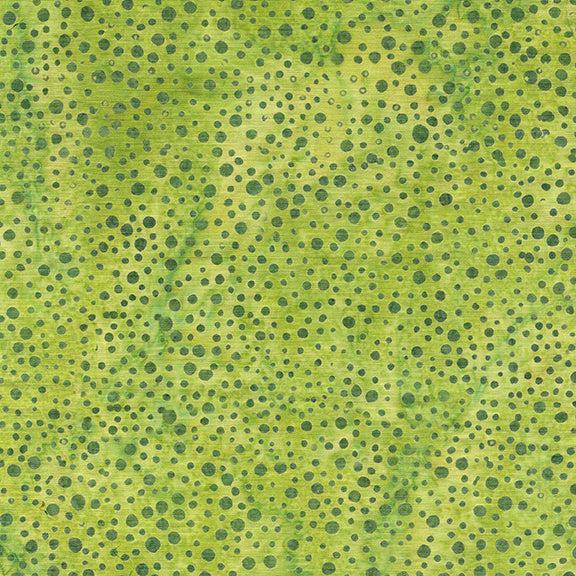 Citron Breeze  Green Pistachio Dot Batik Fabric