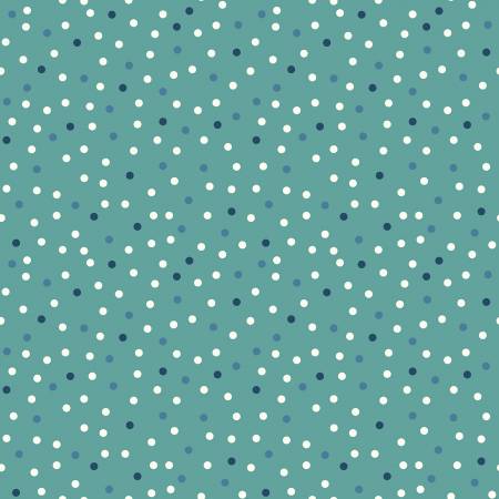 Clover & Dot Soft Teal Polka Dot Fabric-Windham Fabrics-My Favorite Quilt Store