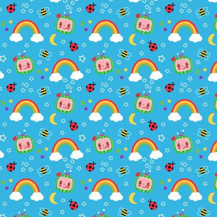 Cocomelon Blue Cocomelon Skies Digital Print Fabric