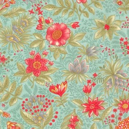 Collection for a Cause: Etchings Aqua Jacobean Floral Fabric