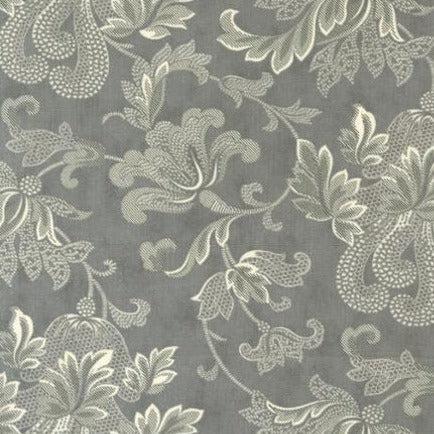 Collection for a Cause: Etchings Charcoal Flourish Damask Fabric-Moda Fabrics-My Favorite Quilt Store