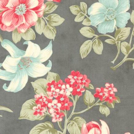 Collection for a Cause: Etchings Charcoal Large Floral Blossom Fabric-Moda Fabrics-My Favorite Quilt Store